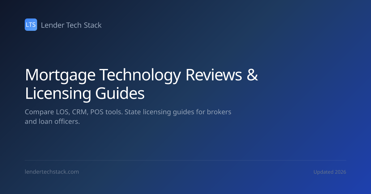 Mortgage Licensing Guide | Lender Tech Stack